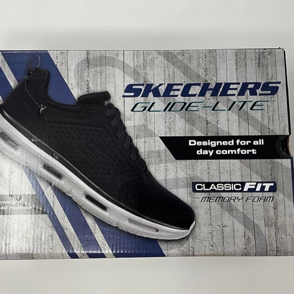 Skechers Glide-Lite Men's Classic Shoes Fit With Memory Foam (Black, Medium 8) - Picture 9 of 11